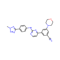 Cn1nnc(-c2ccc(Nc3nccc(-c4cc(C#N)cc(N5CCOCC5)c4)n3)cc2)n1 ZINC000045284919