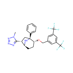 Cn1nnnc1[C@@H]1C[C@@]2(c3ccccc3)N[C@H]1CC[C@H]2OCc1cc(C(F)(F)F)cc(C(F)(F)F)c1 ZINC000101043039