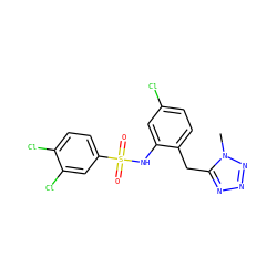 Cn1nnnc1Cc1ccc(Cl)cc1NS(=O)(=O)c1ccc(Cl)c(Cl)c1 ZINC000095560957