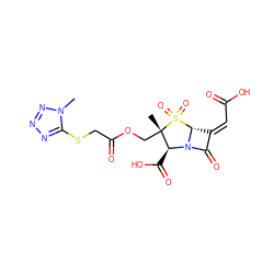 Cn1nnnc1SCC(=O)OC[C@@]1(C)[C@H](C(=O)O)N2C(=O)/C(=C/C(=O)O)[C@H]2S1(=O)=O ZINC000029570689