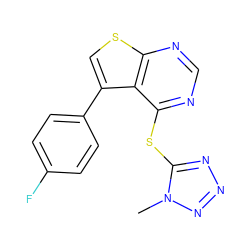 Cn1nnnc1Sc1ncnc2scc(-c3ccc(F)cc3)c12 ZINC000003407321