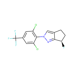 F[C@@H]1CCc2cn(-c3c(Cl)cc(C(F)(F)F)cc3Cl)nc21 ZINC000028572351