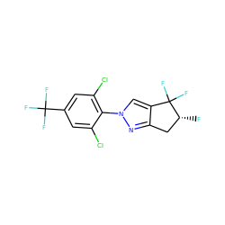 F[C@@H]1Cc2nn(-c3c(Cl)cc(C(F)(F)F)cc3Cl)cc2C1(F)F ZINC000028572353