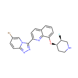 F[C@H]1CNCC[C@H]1Oc1cccc2ccc(-c3nnc4ccc(Br)cn34)nc12 ZINC000096175045