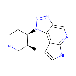 F[C@H]1CNCC[C@H]1n1nnc2cnc3[nH]ccc3c21 ZINC000096271459