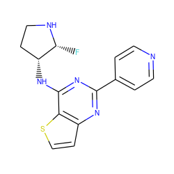 F[C@H]1NCC[C@H]1Nc1nc(-c2ccncc2)nc2ccsc12 ZINC000223668335