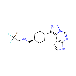 FC(F)(Br)CNC[C@H]1CC[C@H](c2nnn3cnc4[nH]ccc4c23)CC1 ZINC001772575126