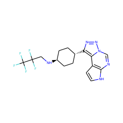 FC(F)(F)C(F)(F)CN[C@H]1CC[C@H](c2nnn3cnc4[nH]ccc4c23)CC1 ZINC001772598247