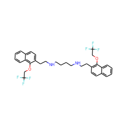 FC(F)(F)COc1c(CCNCCCCNCCc2ccc3ccccc3c2OCC(F)(F)F)ccc2ccccc12 ZINC000049722876