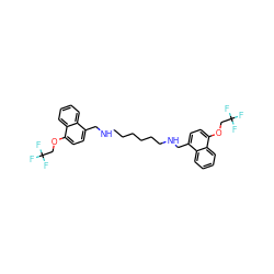 FC(F)(F)COc1ccc(CNCCCCCCNCc2ccc(OCC(F)(F)F)c3ccccc23)c2ccccc12 ZINC000049605003