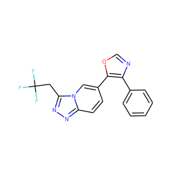 FC(F)(F)Cc1nnc2ccc(-c3ocnc3-c3ccccc3)cn12 ZINC000014961248