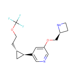 FC(F)(F)OCC[C@H]1C[C@@H]1c1cncc(OC[C@@H]2CCN2)c1 ZINC000096915349