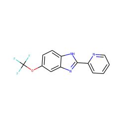 FC(F)(F)Oc1ccc2[nH]c(-c3ccccn3)nc2c1 ZINC000113262997