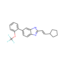 FC(F)(F)Oc1ccccc1-c1ccc2nc(/C=C/C3CCCC3)[nH]c2c1 ZINC000073312912