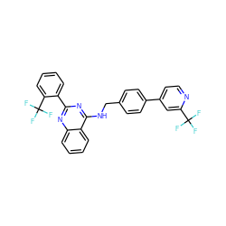 FC(F)(F)c1cc(-c2ccc(CNc3nc(-c4ccccc4C(F)(F)F)nc4ccccc34)cc2)ccn1 ZINC000299839654