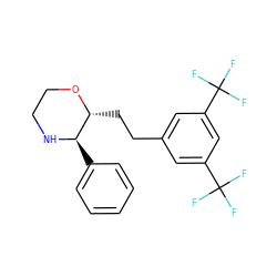 FC(F)(F)c1cc(CC[C@H]2OCCN[C@@H]2c2ccccc2)cc(C(F)(F)F)c1 ZINC000003799750