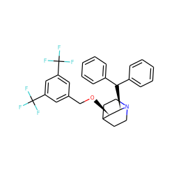 FC(F)(F)c1cc(CO[C@@H]2C3CCN(CC3)[C@@H]2C(c2ccccc2)c2ccccc2)cc(C(F)(F)F)c1 ZINC000001534337