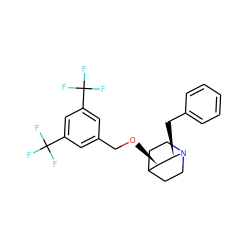 FC(F)(F)c1cc(CO[C@@H]2C3CCN(CC3)[C@@H]2Cc2ccccc2)cc(C(F)(F)F)c1 ZINC000013744532