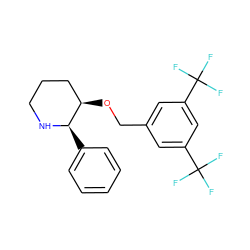 FC(F)(F)c1cc(CO[C@@H]2CCCN[C@@H]2c2ccccc2)cc(C(F)(F)F)c1 ZINC000006475812