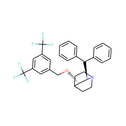 FC(F)(F)c1cc(CO[C@H]2C3CCN(CC3)[C@@H]2C(c2ccccc2)c2ccccc2)cc(C(F)(F)F)c1 ZINC000001534339