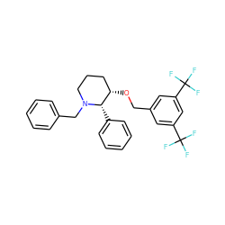 FC(F)(F)c1cc(CO[C@H]2CCCN(Cc3ccccc3)[C@H]2c2ccccc2)cc(C(F)(F)F)c1 ZINC000026186040