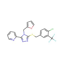 FC(F)(F)c1cc(CSc2nnc(-c3ccccn3)n2Cc2ccco2)ccc1Cl ZINC000066136373