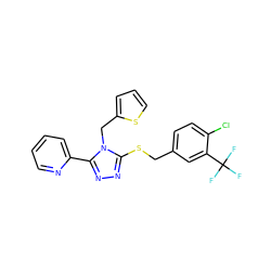 FC(F)(F)c1cc(CSc2nnc(-c3ccccn3)n2Cc2cccs2)ccc1Cl ZINC000066128488