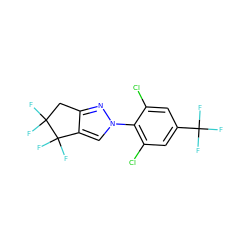 FC(F)(F)c1cc(Cl)c(-n2cc3c(n2)CC(F)(F)C3(F)F)c(Cl)c1 ZINC000028572623