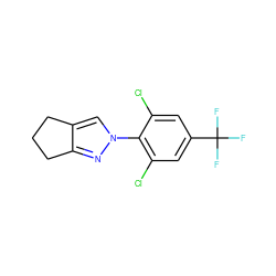 FC(F)(F)c1cc(Cl)c(-n2cc3c(n2)CCC3)c(Cl)c1 ZINC000033981507