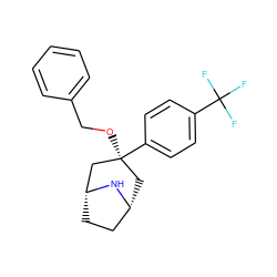 FC(F)(F)c1ccc([C@@]2(OCc3ccccc3)C[C@@H]3CC[C@H](C2)N3)cc1 ZINC000101300670