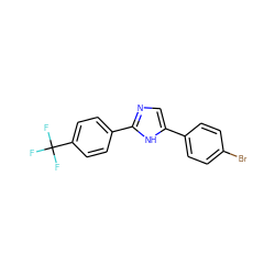 FC(F)(F)c1ccc(-c2ncc(-c3ccc(Br)cc3)[nH]2)cc1 ZINC000029040536