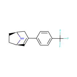 FC(F)(F)c1ccc(C2=C[C@H]3CC[C@@H](C2)N3)cc1 ZINC000045260203