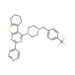 FC(F)(F)c1ccc(CN2CCN(c3nc(-c4ccncc4)nc4sc5c(c34)CCCC5)CC2)cc1 ZINC000223667703