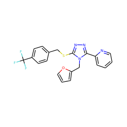 FC(F)(F)c1ccc(CSc2nnc(-c3ccccn3)n2Cc2ccco2)cc1 ZINC000066124187