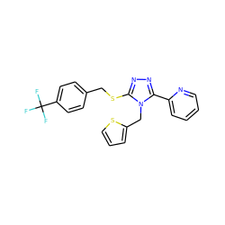 FC(F)(F)c1ccc(CSc2nnc(-c3ccccn3)n2Cc2cccs2)cc1 ZINC000066129151