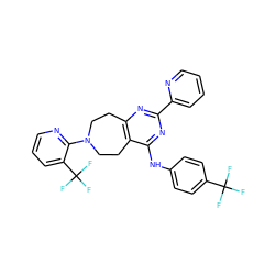 FC(F)(F)c1ccc(Nc2nc(-c3ccccn3)nc3c2CCN(c2ncccc2C(F)(F)F)CC3)cc1 ZINC000147333846