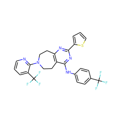 FC(F)(F)c1ccc(Nc2nc(-c3cccs3)nc3c2CCN(c2ncccc2C(F)(F)F)CC3)cc1 ZINC000140684585