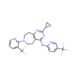 FC(F)(F)c1ccc(Nc2nc(C3CC3)nc3c2CCN(c2ncccc2C(F)(F)F)CC3)nc1 ZINC000168171603