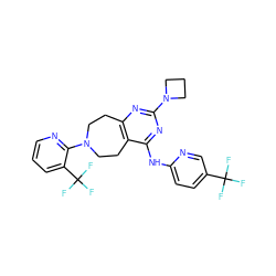 FC(F)(F)c1ccc(Nc2nc(N3CCC3)nc3c2CCN(c2ncccc2C(F)(F)F)CC3)nc1 ZINC000145081655