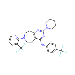 FC(F)(F)c1ccc(Nc2nc(N3CCCCC3)nc3c2CCN(c2ncccc2C(F)(F)F)CC3)cc1 ZINC000137412293