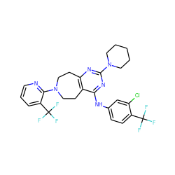 FC(F)(F)c1ccc(Nc2nc(N3CCCCC3)nc3c2CCN(c2ncccc2C(F)(F)F)CC3)cc1Cl ZINC000144882774