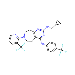 FC(F)(F)c1ccc(Nc2nc(NCC3CC3)nc3c2CCN(c2ncccc2C(F)(F)F)CC3)cc1 ZINC000200431693