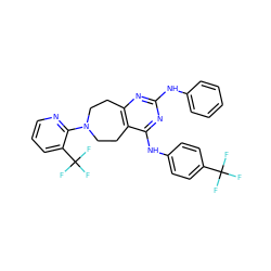 FC(F)(F)c1ccc(Nc2nc(Nc3ccccc3)nc3c2CCN(c2ncccc2C(F)(F)F)CC3)cc1 ZINC000147733576