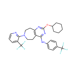 FC(F)(F)c1ccc(Nc2nc(OC3CCCCC3)nc3c2CCN(c2ncccc2C(F)(F)F)CC3)cc1 ZINC000147346140