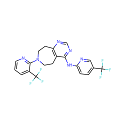 FC(F)(F)c1ccc(Nc2ncnc3c2CCN(c2ncccc2C(F)(F)F)CC3)nc1 ZINC000144244403