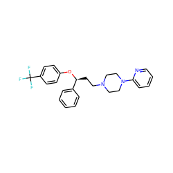 FC(F)(F)c1ccc(O[C@@H](CCN2CCN(c3ccccn3)CC2)c2ccccc2)cc1 ZINC000013861735