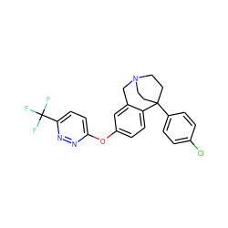 FC(F)(F)c1ccc(Oc2ccc3c(c2)CN2CCC3(c3ccc(Cl)cc3)CC2)nn1 ZINC000114350027