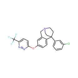 FC(F)(F)c1ccc(Oc2ccc3c(c2)CN2CCC3(c3cccc(Cl)c3)CC2)nn1 ZINC000114350036