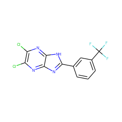 FC(F)(F)c1cccc(-c2nc3nc(Cl)c(Cl)nc3[nH]2)c1 ZINC000022912013