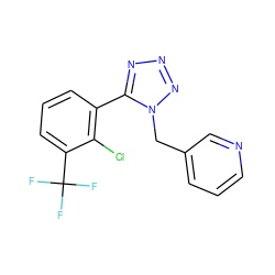 FC(F)(F)c1cccc(-c2nnnn2Cc2cccnc2)c1Cl ZINC000035983123